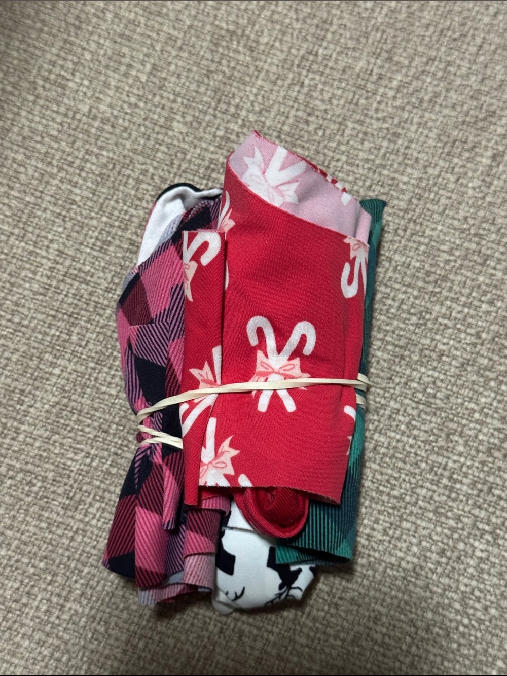 Victoria's Secret Red, Pink & Green Patterned Panty Set
